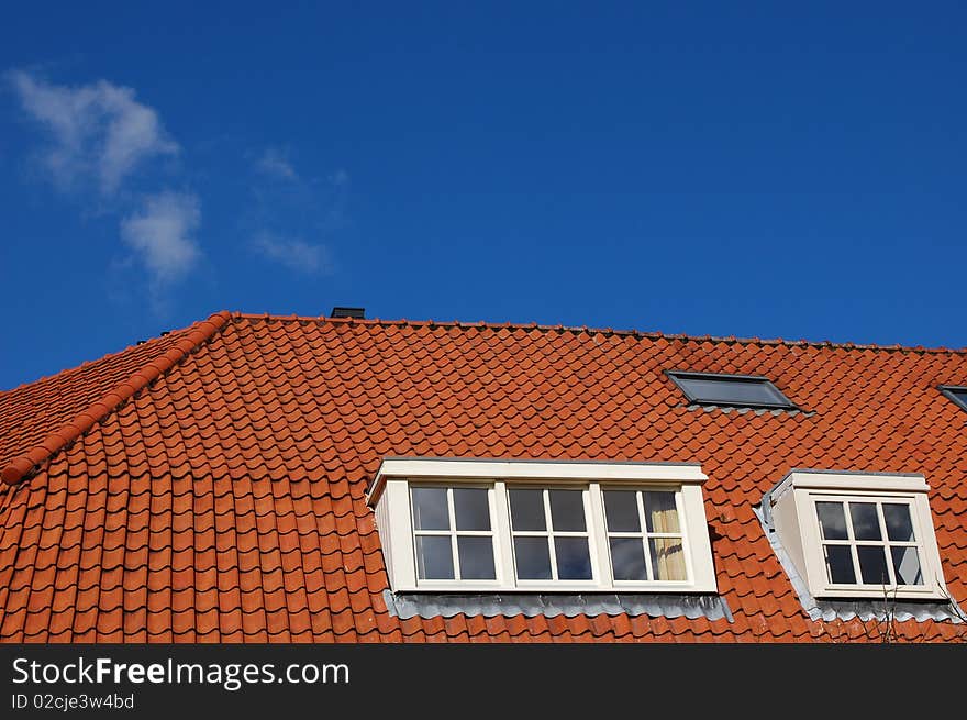 Typical dutch roof in amsterdam, holland