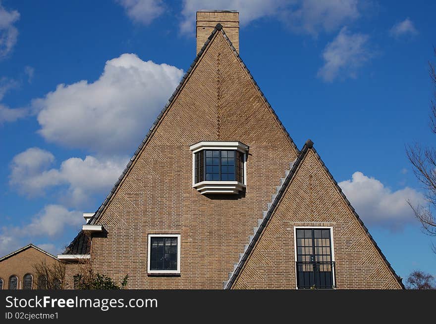 Windows on a house in Amsterdam. Windows on a house in Amsterdam