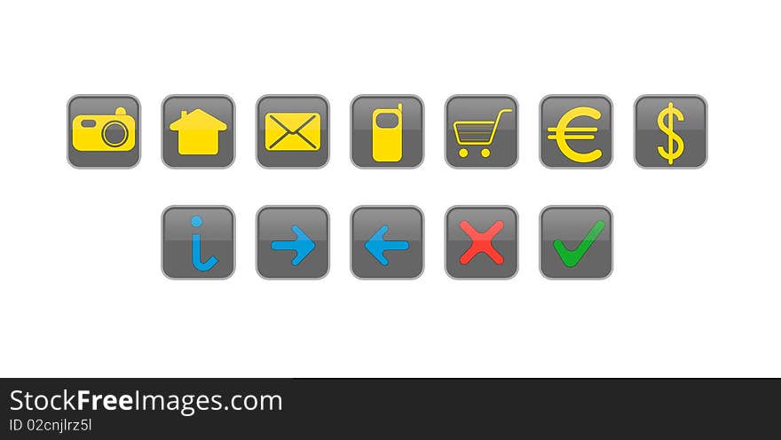 Website And Internet Icons Buttons