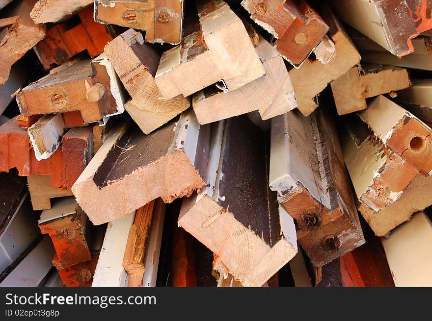 Wood on a construction site