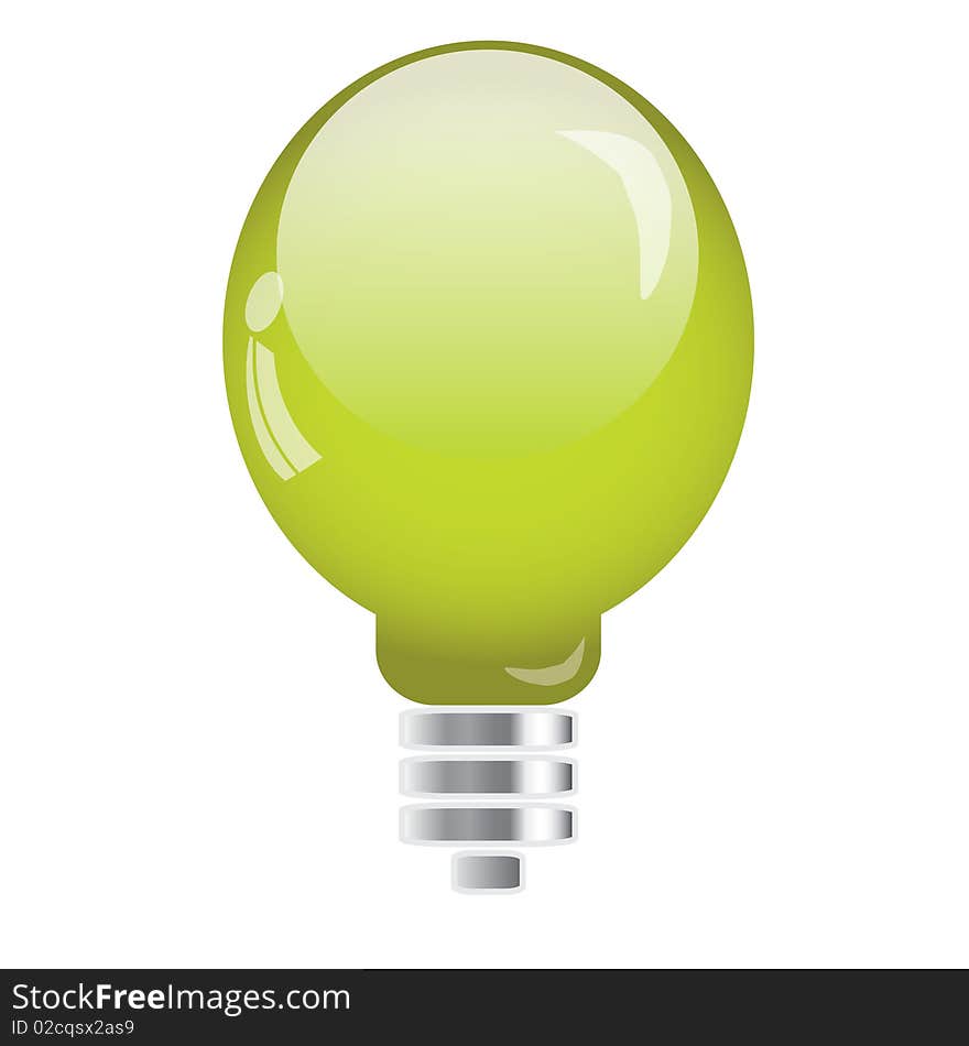 Green bulb with reflections and base