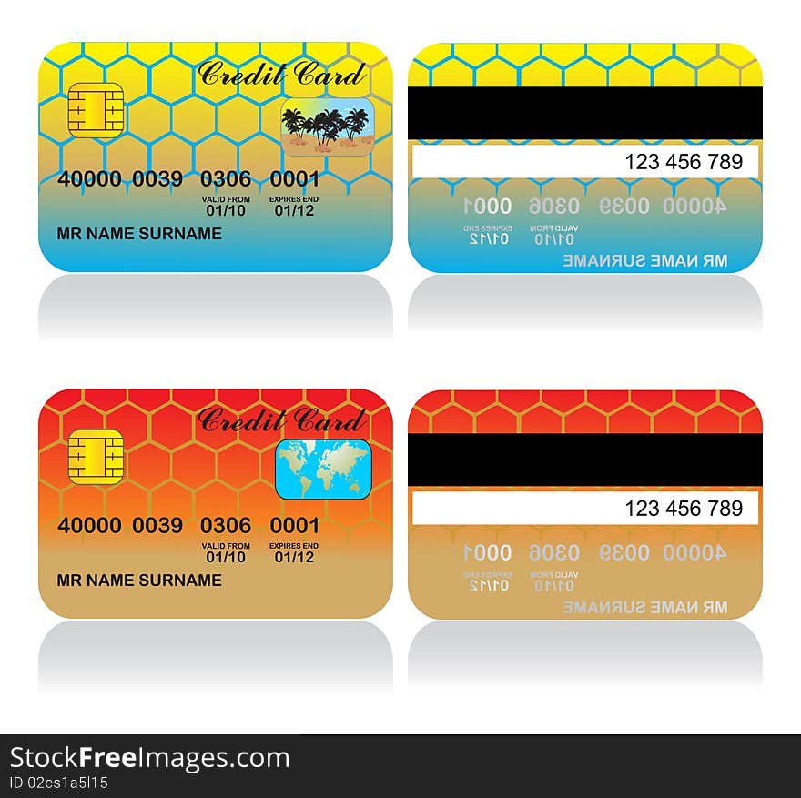 Credit card isolated in white background,  illustration