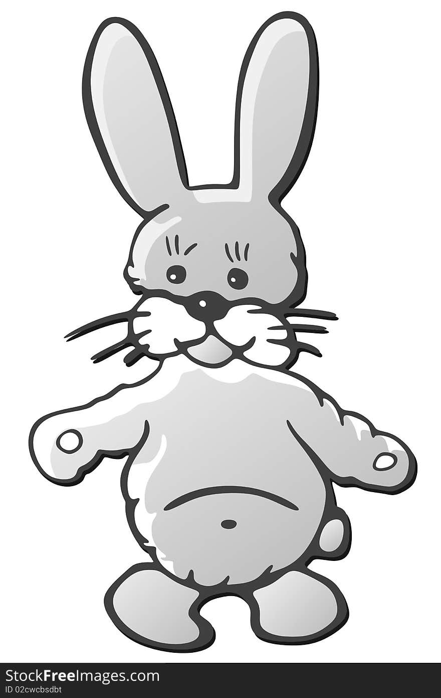 Graphic illustration of Gray Bunny