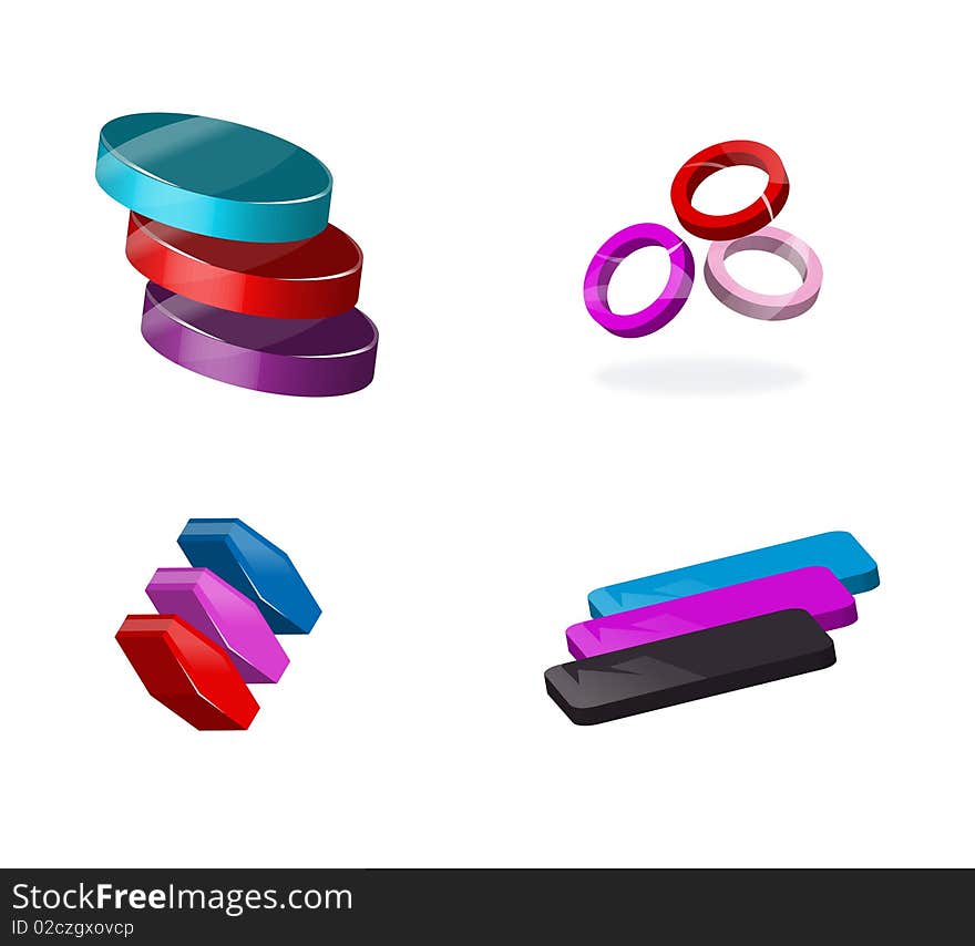 Set Of 3d Icons