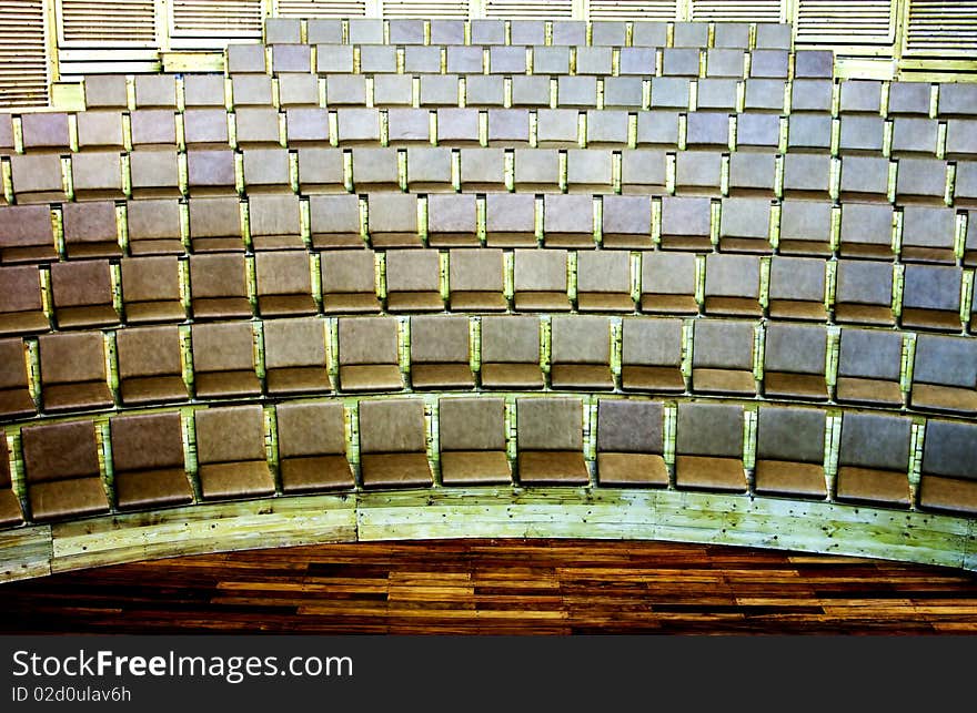 Rows of seat in old amphitheater