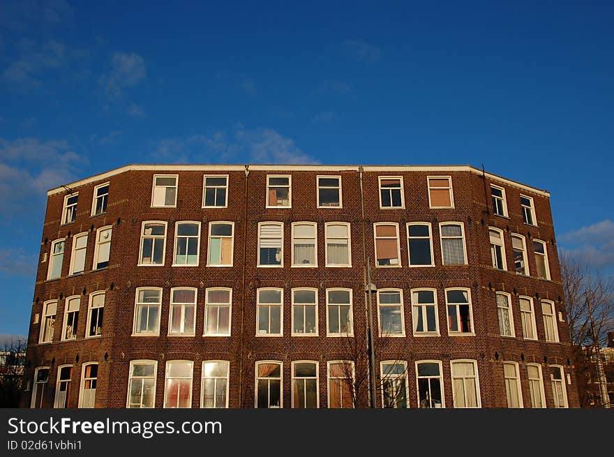 House block in Amsterdam city