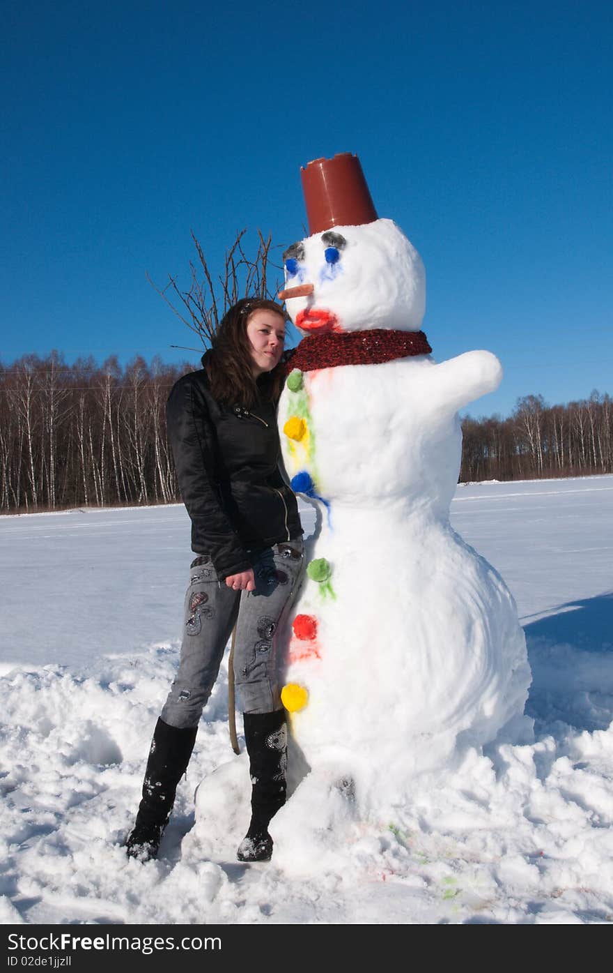 The girl and the snowman