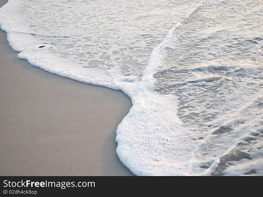 Water coming in on the beach