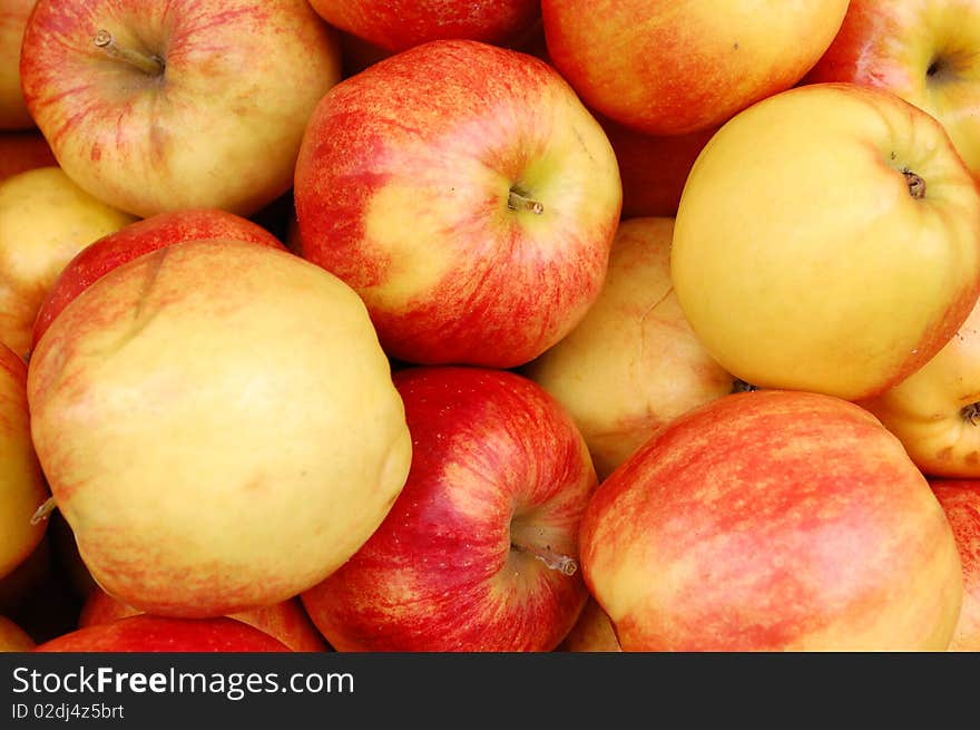 A bunch of fresh apples