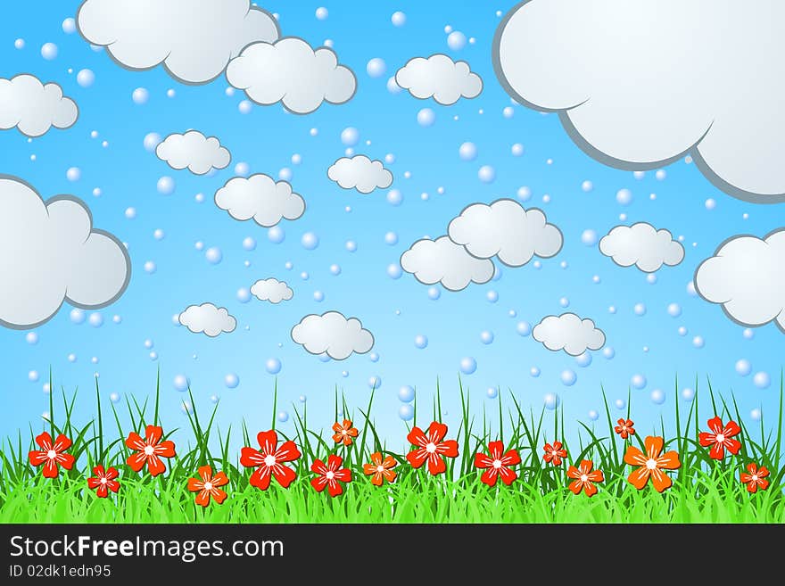 Graphic illustration of summer background