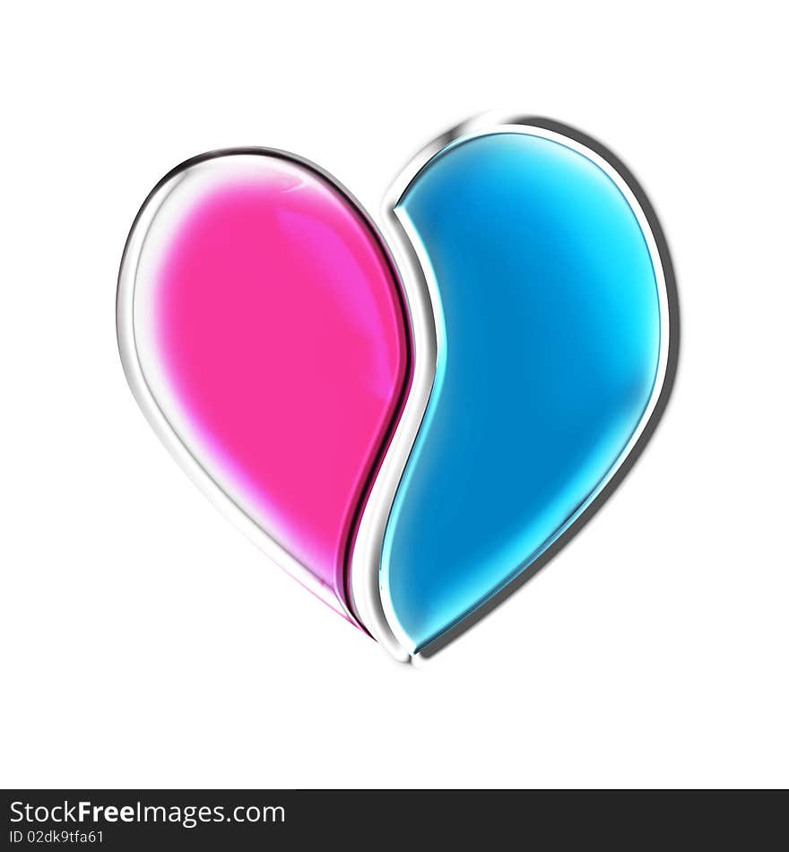 Two objects that form a heart. Two objects that form a heart