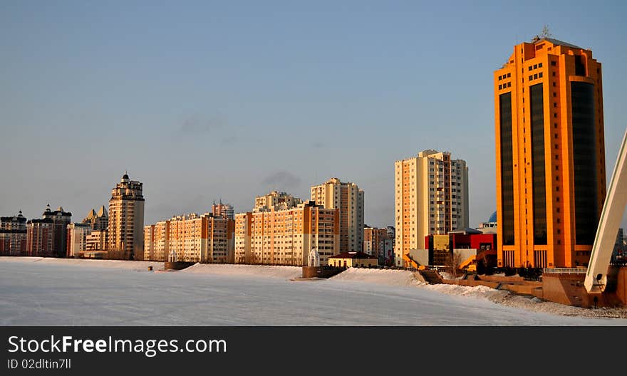 Cityscape on Winter Day