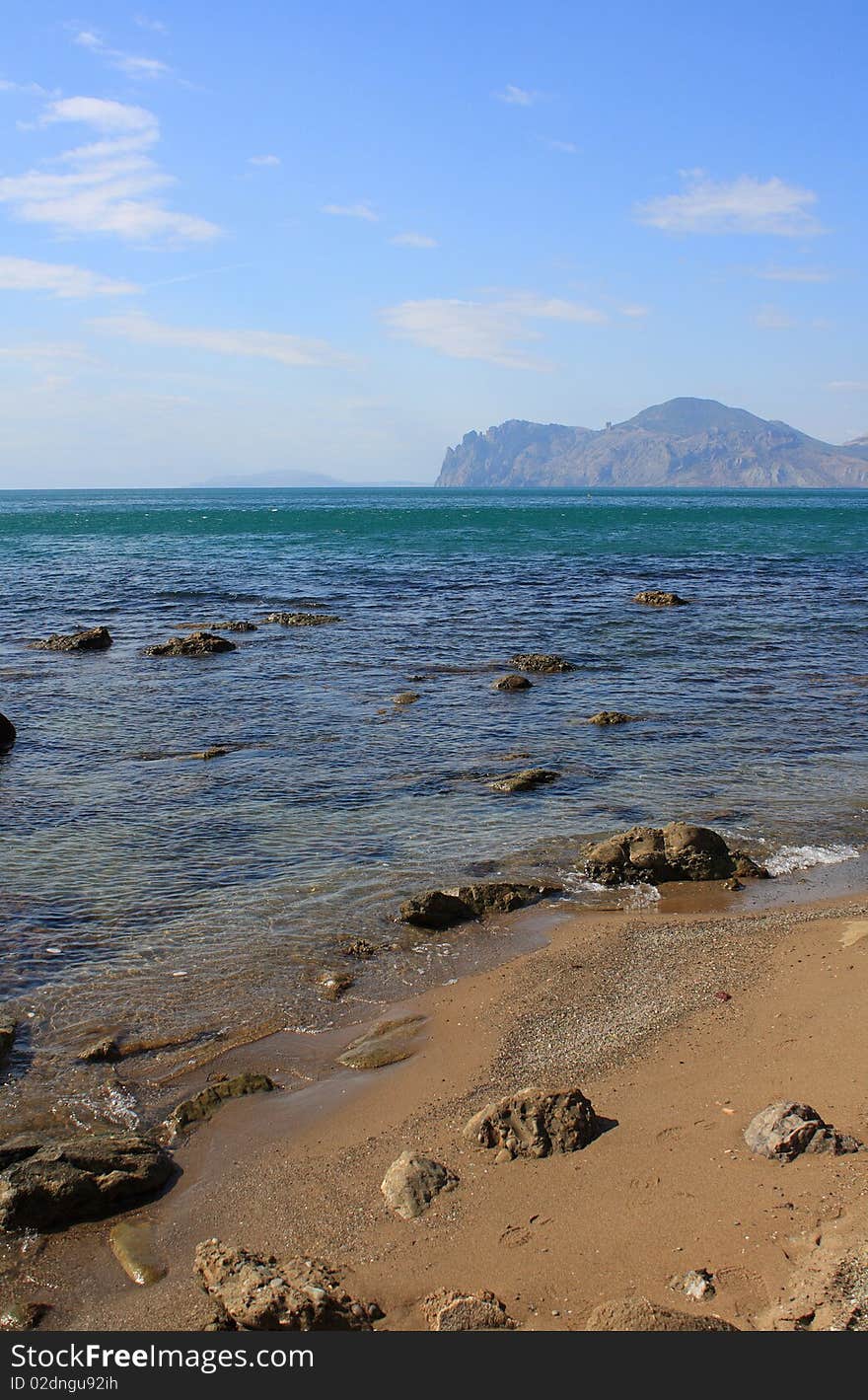 Autumn beach - vertical photo