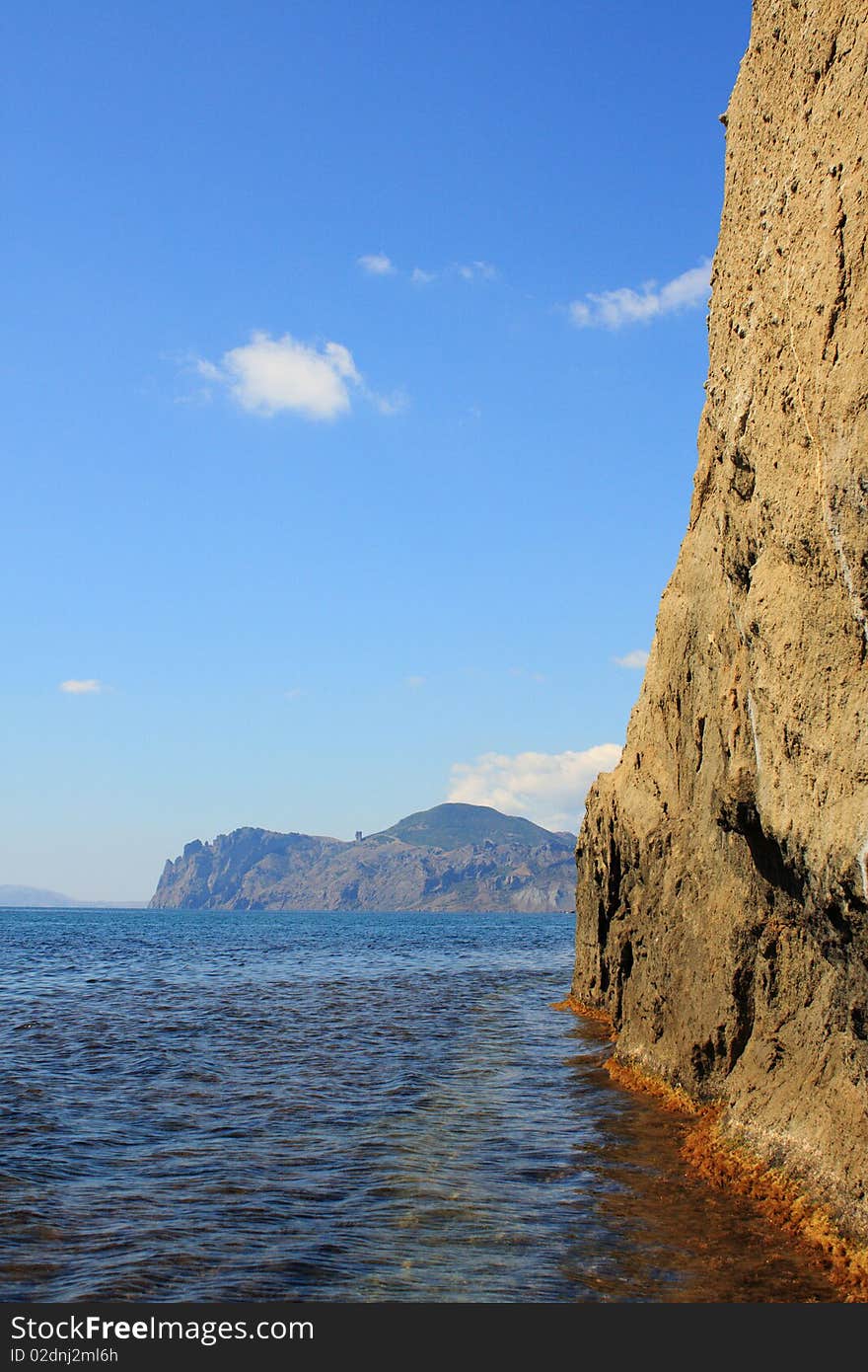 The underwater path along the cliffs overlooking the sea. The underwater path along the cliffs overlooking the sea