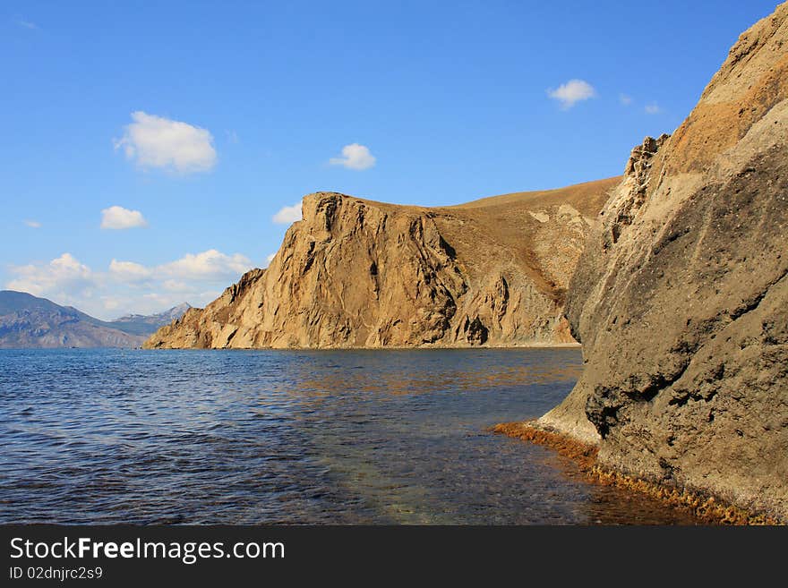 The underwater path along the cliffs overlooking the sea. The underwater path along the cliffs overlooking the sea