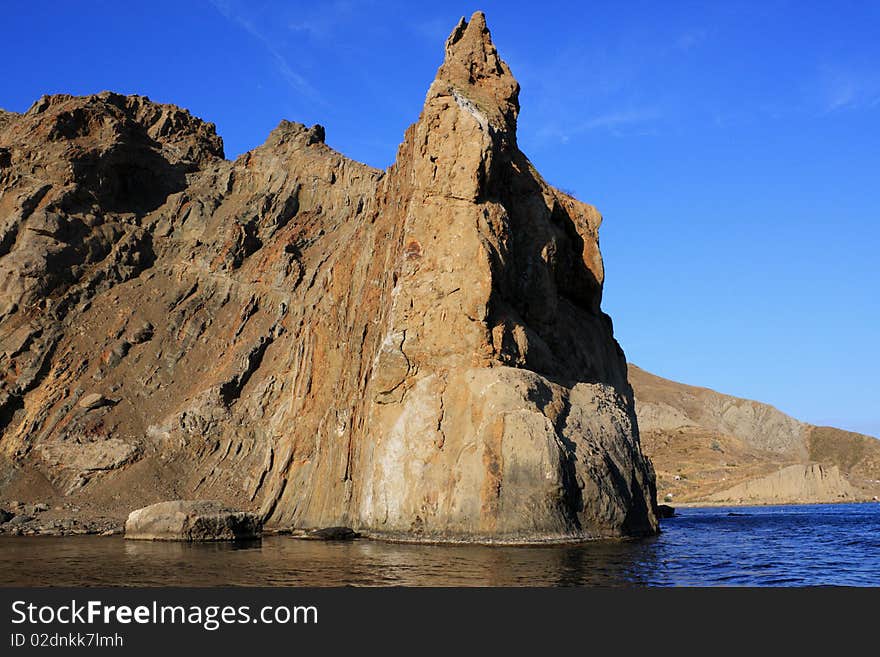 Rock in the sea - the horizontal image