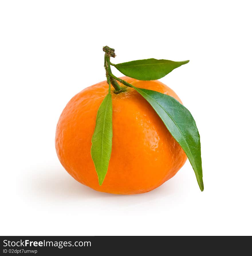 Tangerine isolated on white