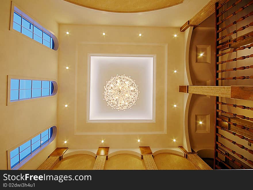 Beautiful interior ceiling and the lights. Beautiful interior ceiling and the lights