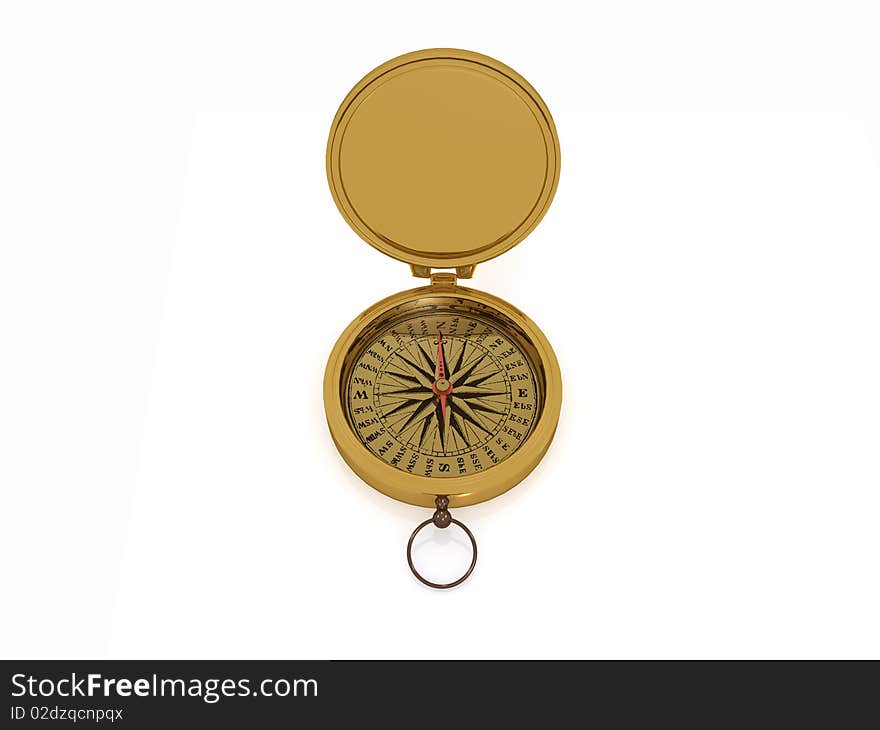 A compass isolated white background