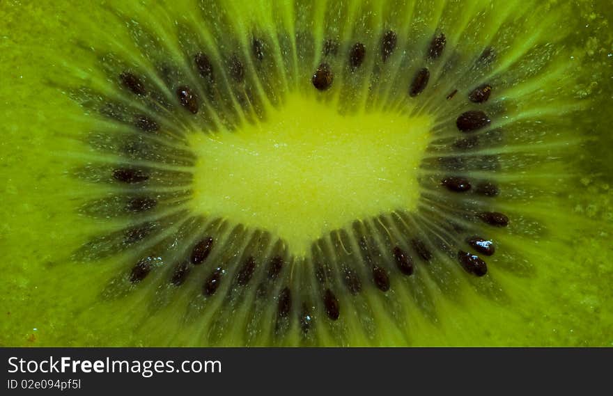 A detail of a kiwi