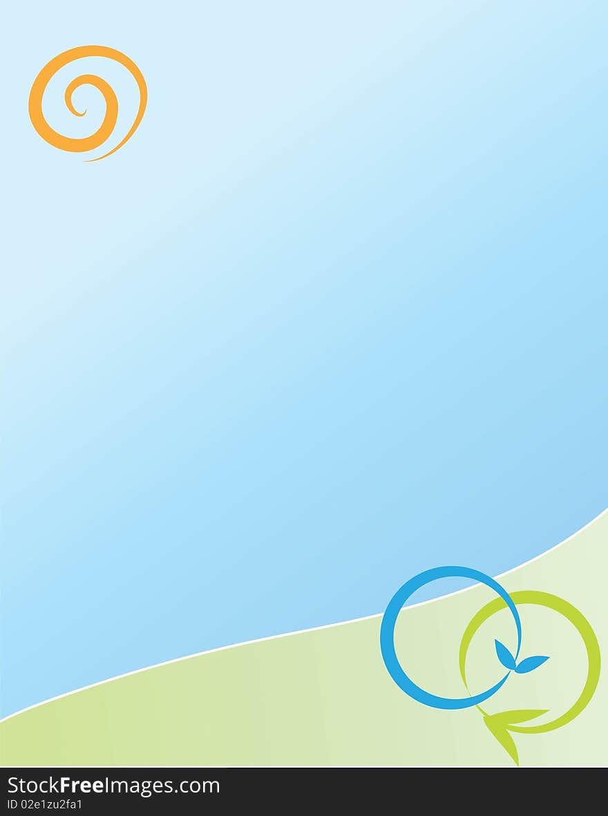 Ecological blue and green template. Ecological blue and green template