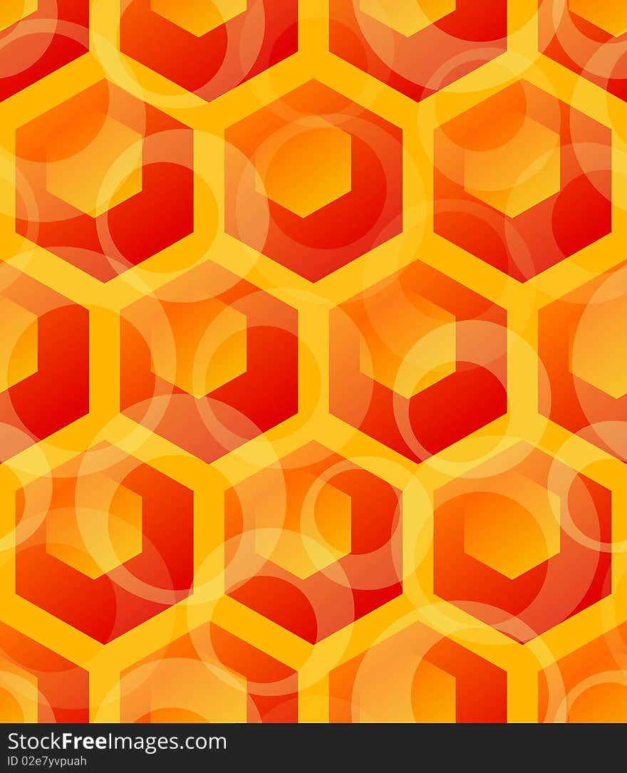 Graphic Illustration of Seamless Hexagon Pattern