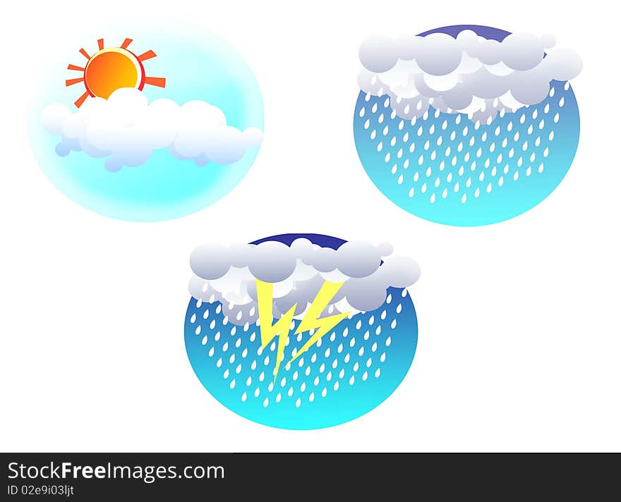 Weather Illustration Set On White