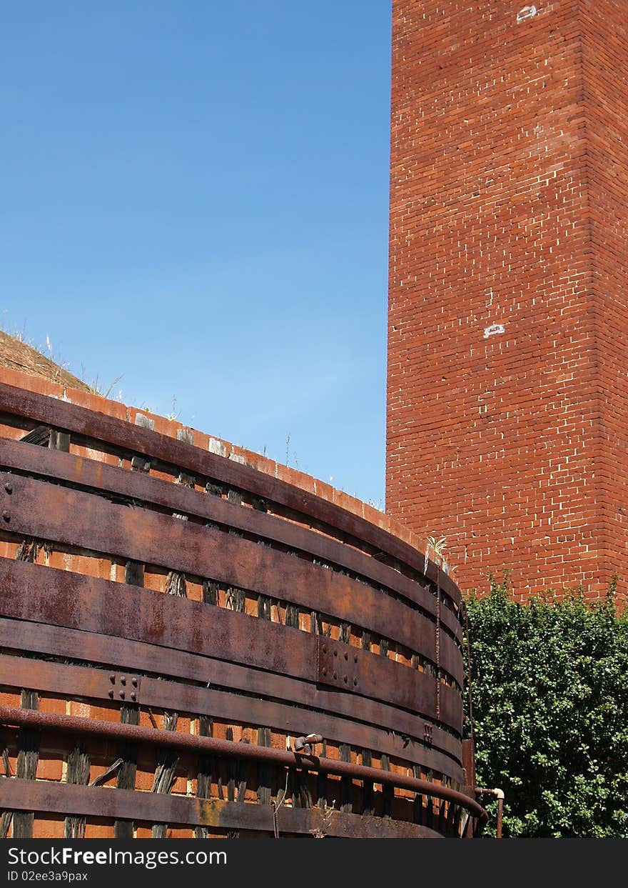 Old brick kiln and chimney, Point Richmond California