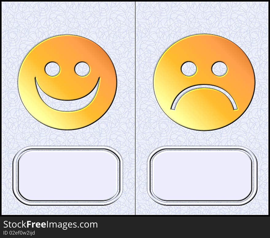 Set of two emoticons-illustration