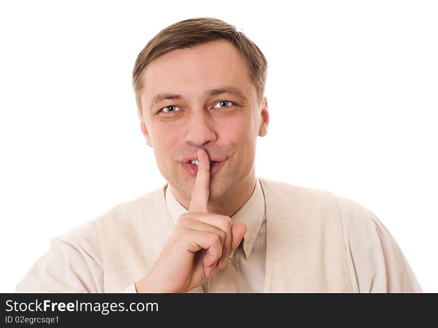 Business man standing on white background. Business man standing on white background