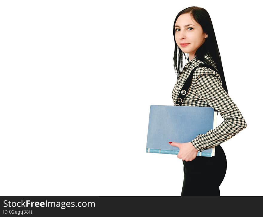 Business woman with office folder