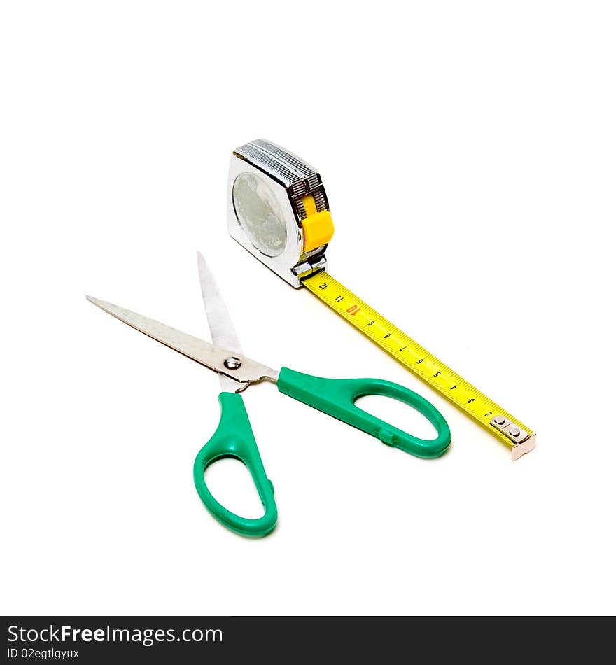 Tape-measure and scissors