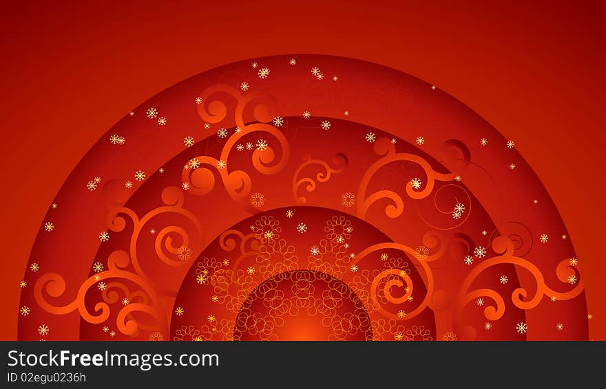 Red Flower Ornate Background