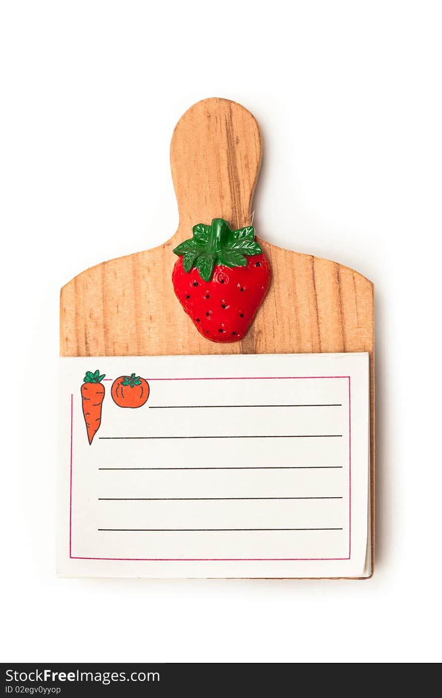 Lined kitchen notepad on white background with soft shadow. Lined kitchen notepad on white background with soft shadow