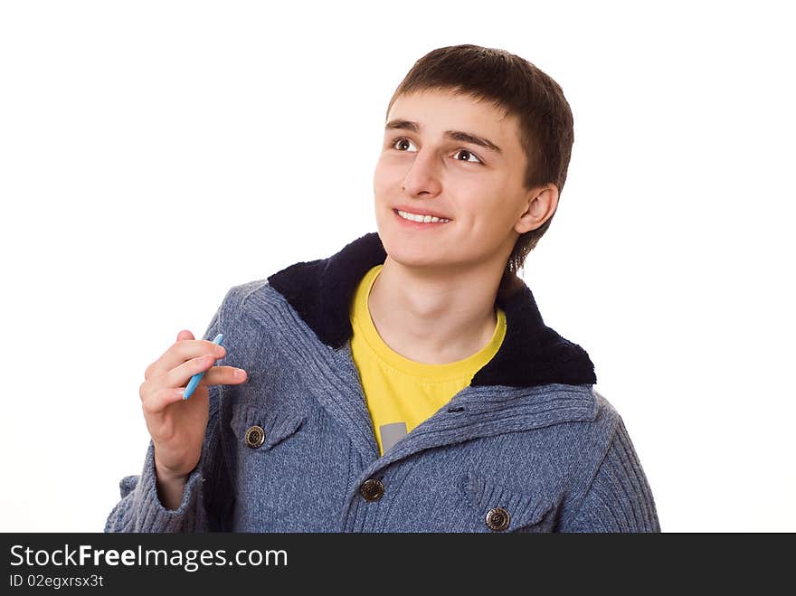 Beautiful Teenager In A Blue Jacket