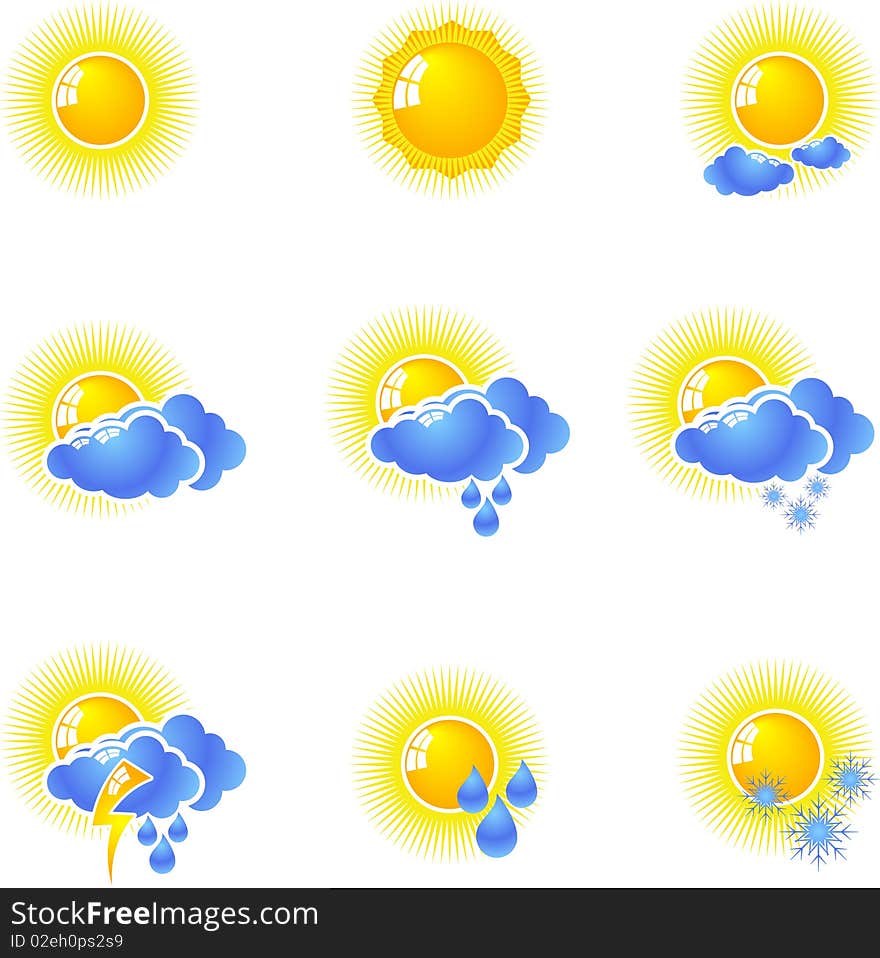 Set of icons on the seasons weather. Set of icons on the seasons weather