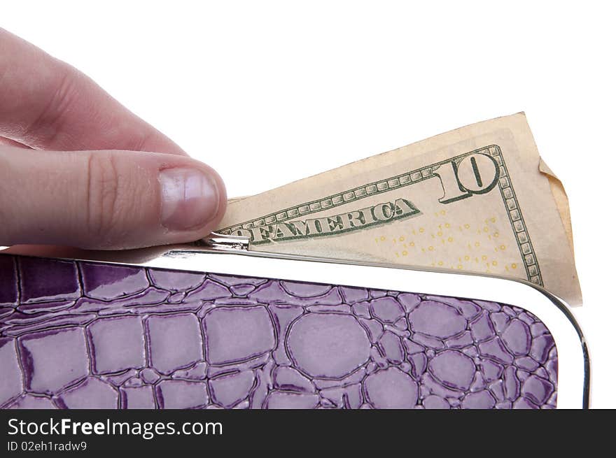 Purple Wallet With Money