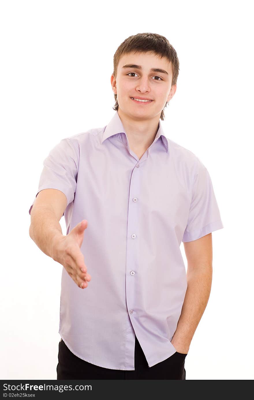 Teenager standing against