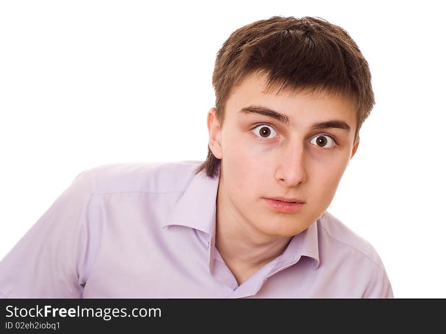 Beautiful teenager in shirt standing