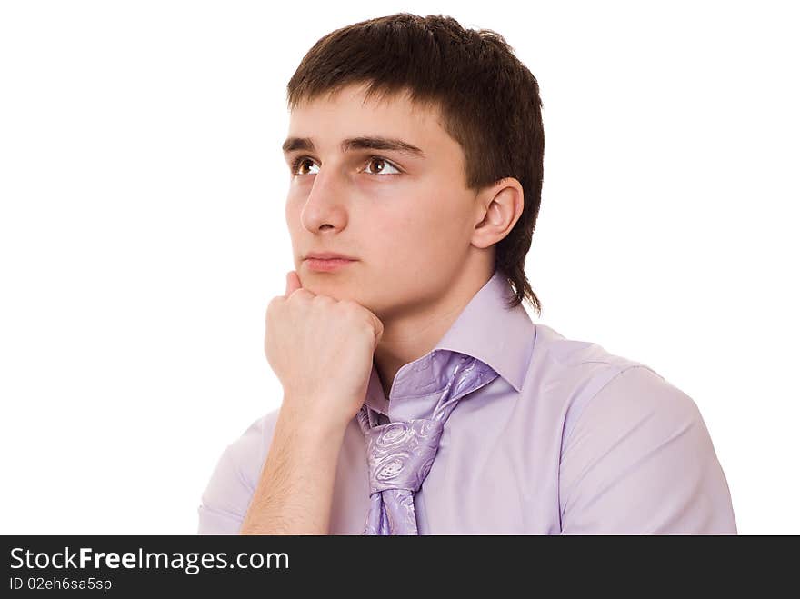 Businessman in a purple shirt