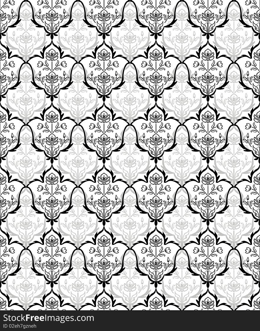 Chinese Retro Flower Seamless Pattern