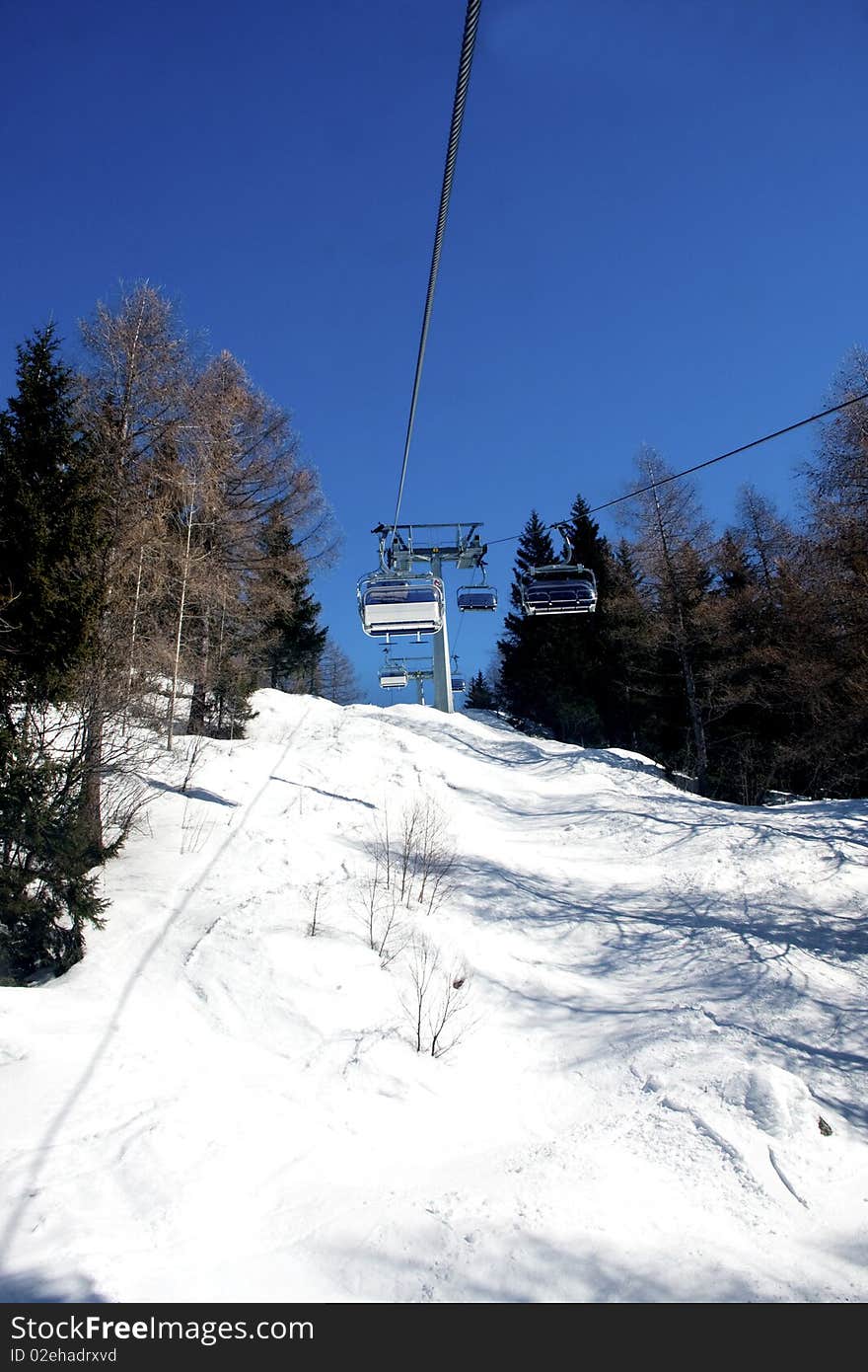 Chairlift at a ski resort in Valtellina. Chairlift at a ski resort in Valtellina