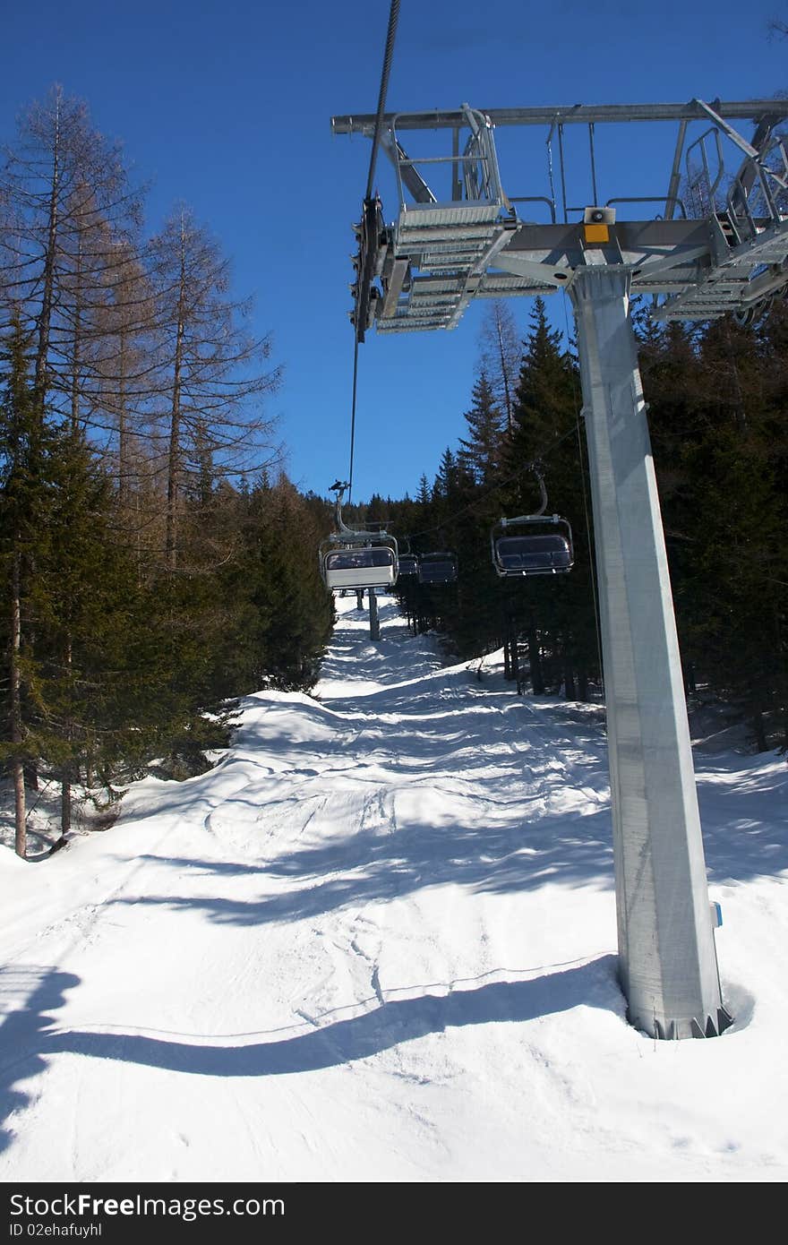 Chairlift at a ski resort in Valtellina. Chairlift at a ski resort in Valtellina