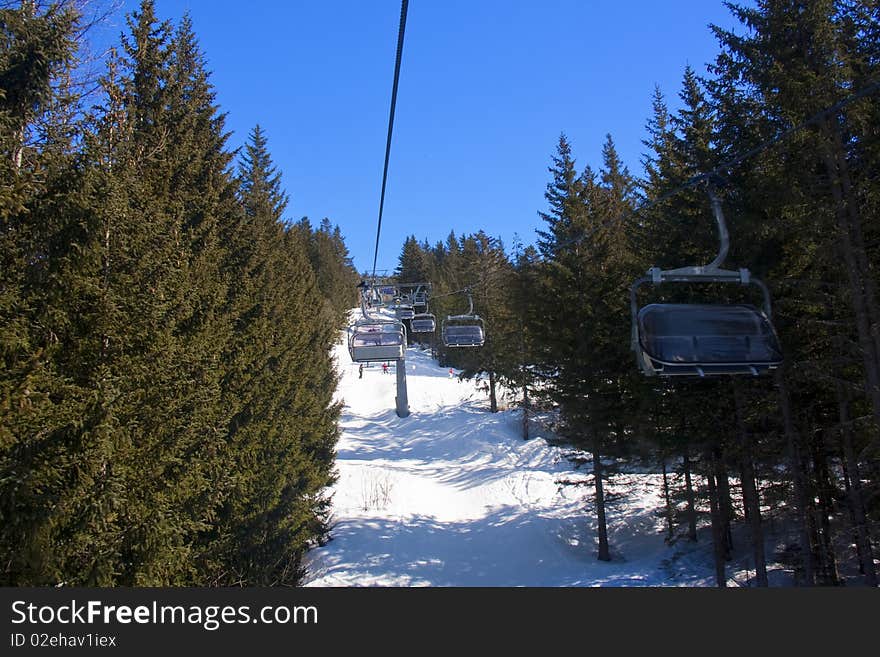 Chairlift at a ski resort in Valtellina. Chairlift at a ski resort in Valtellina