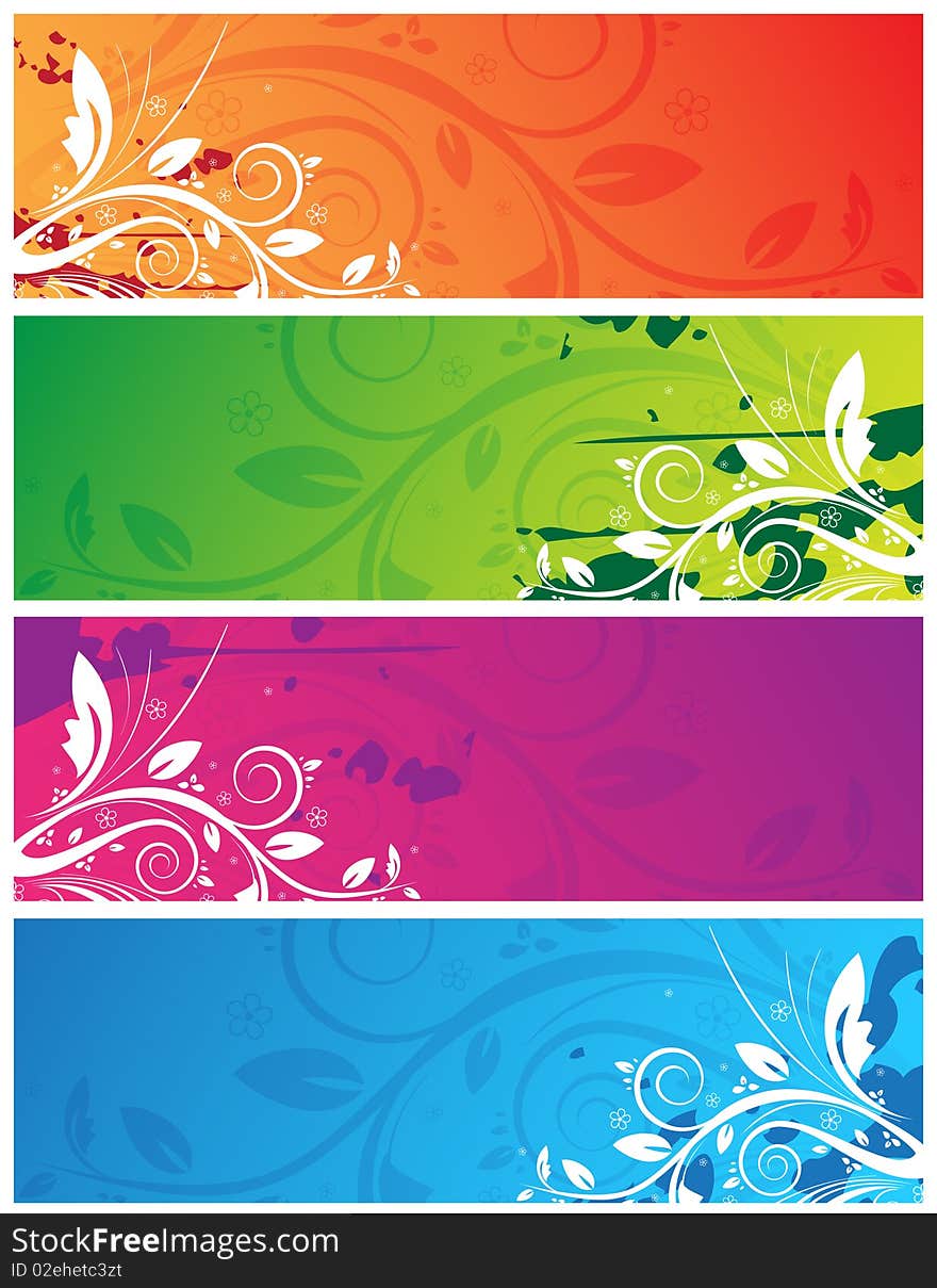 Floral banners with place for your text