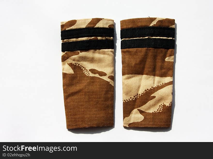 Second class Lieutenant epaulets for desert camouflage. Second class Lieutenant epaulets for desert camouflage