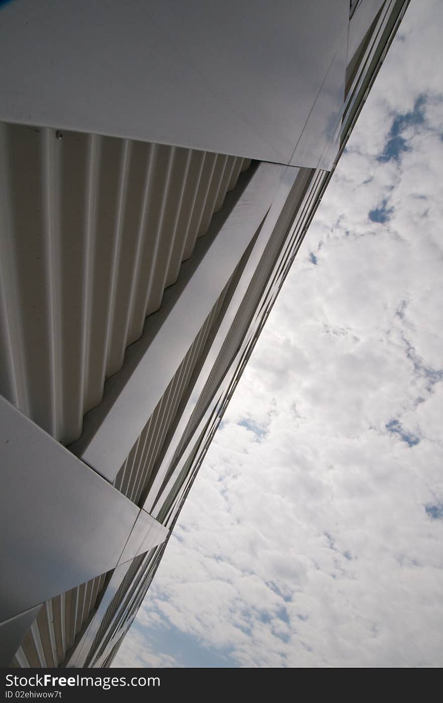 Detail of an ultra modern building reaching the sky. Detail of an ultra modern building reaching the sky