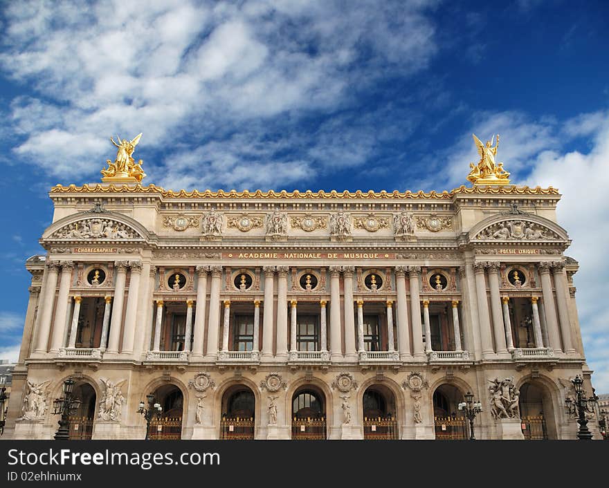 Facade of National musical academy and Paris Opera, France. Facade of National musical academy and Paris Opera, France.