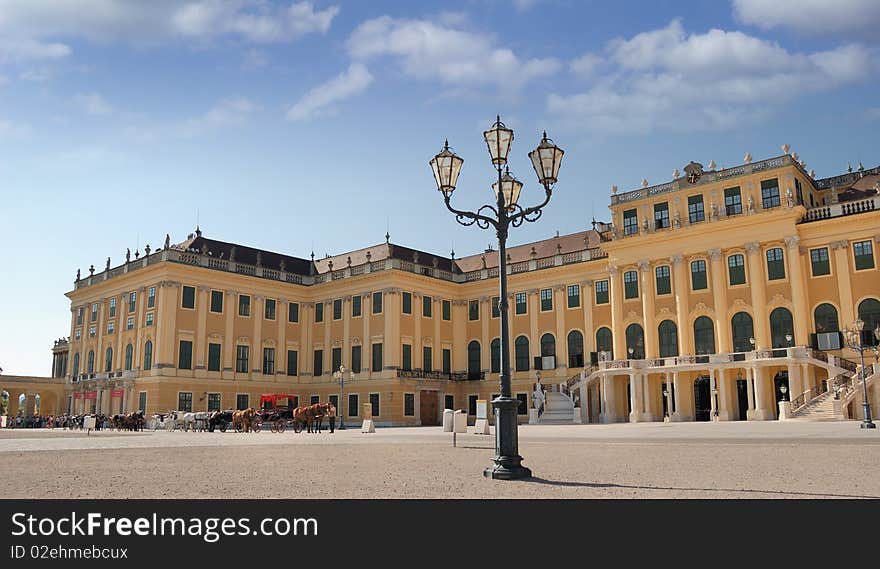 Facade of Schonbrunn Palace. Vienna, Austria. Facade of Schonbrunn Palace. Vienna, Austria.