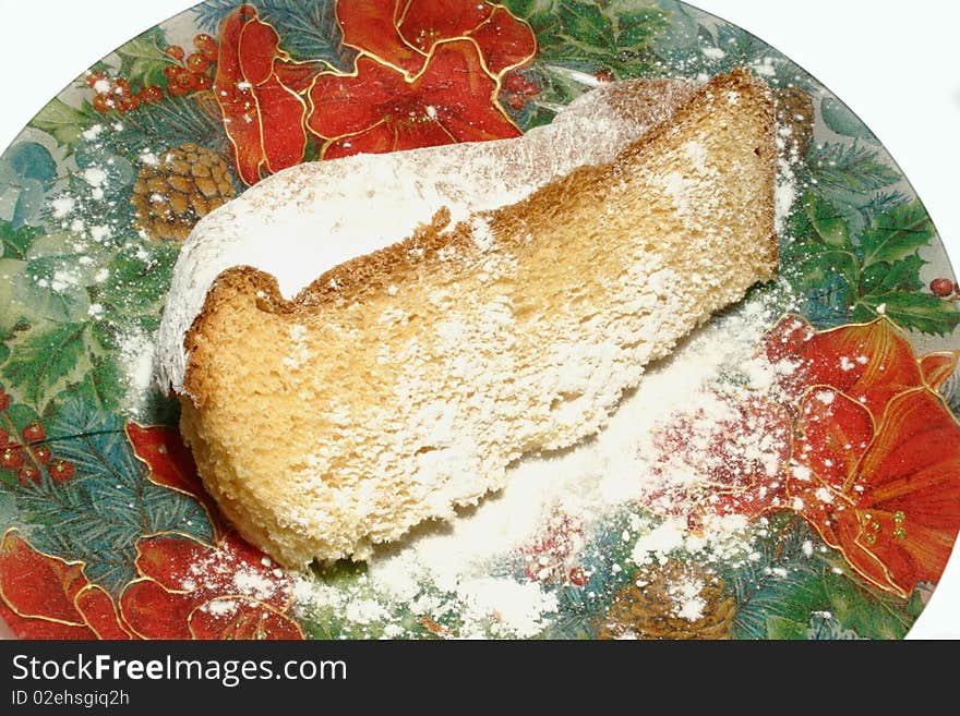 A pice of christmas pandoro